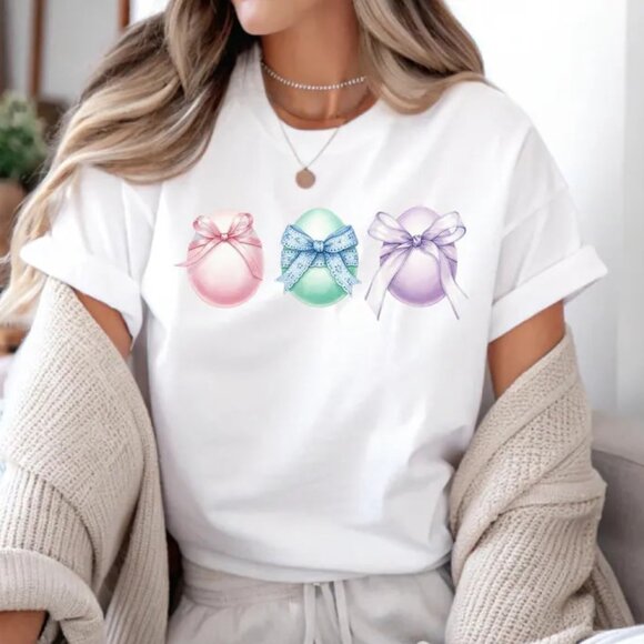 Tops - Cute Floral Easter T-Shirt, Spring Graphic Tee, Easter Gift